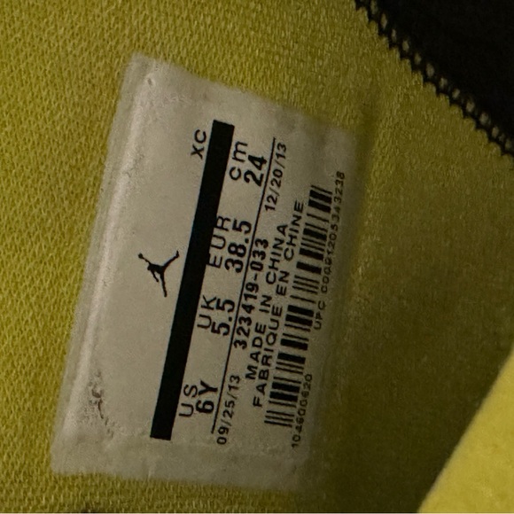 Jordan 6 Rings Black/Venom Green Size 6Y/Women 7.5 - Picture 6 of 7